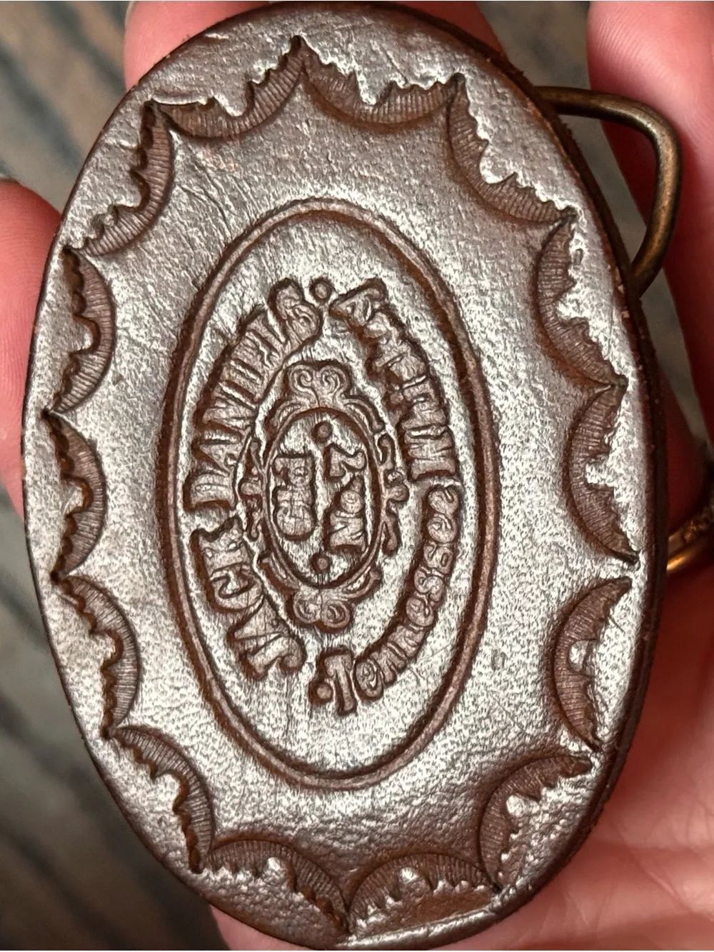 Jack Daniel’s Brown Oval Leather Belt Buckle with Embossed Logo
